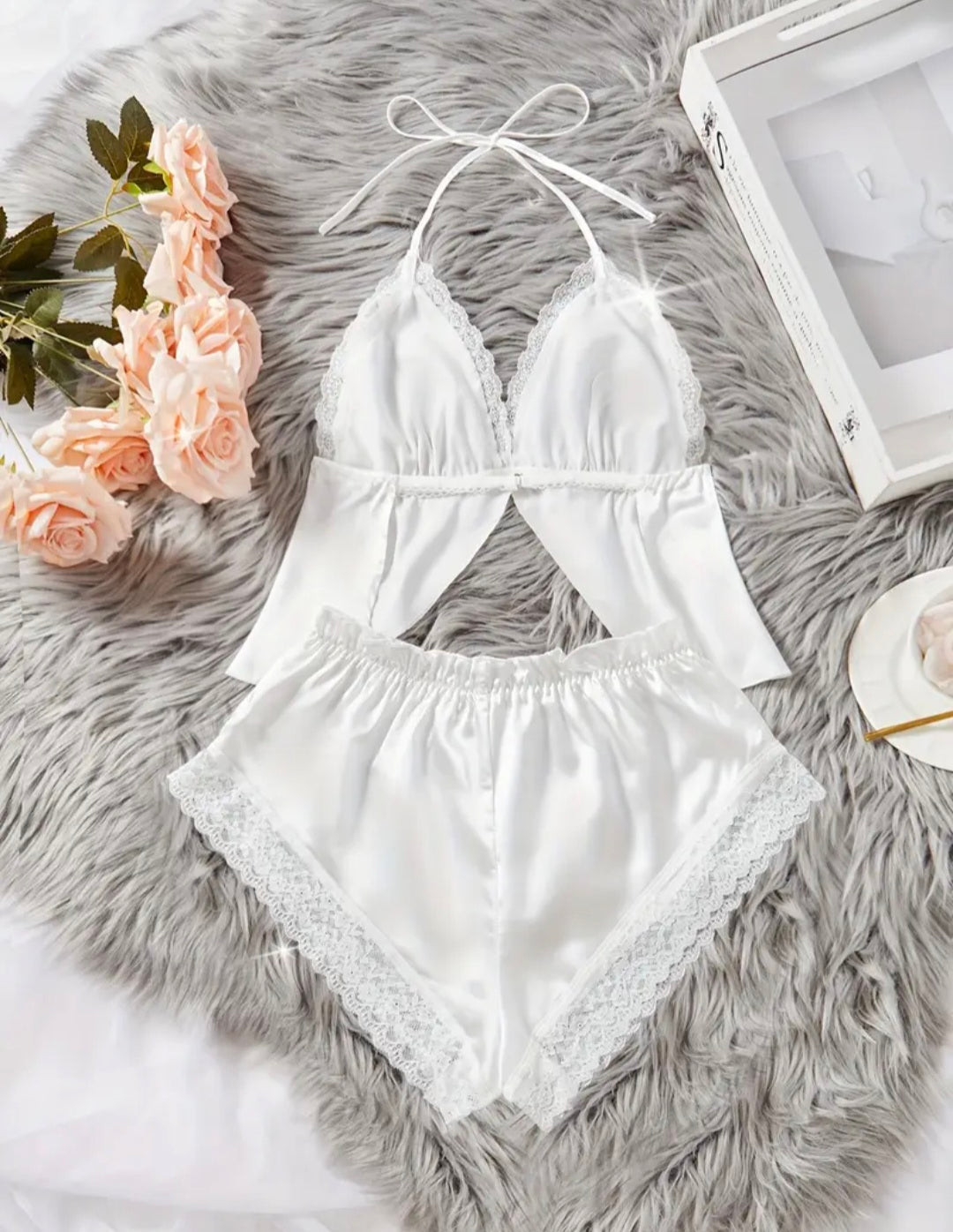 Pijama de seda blanca ref 113